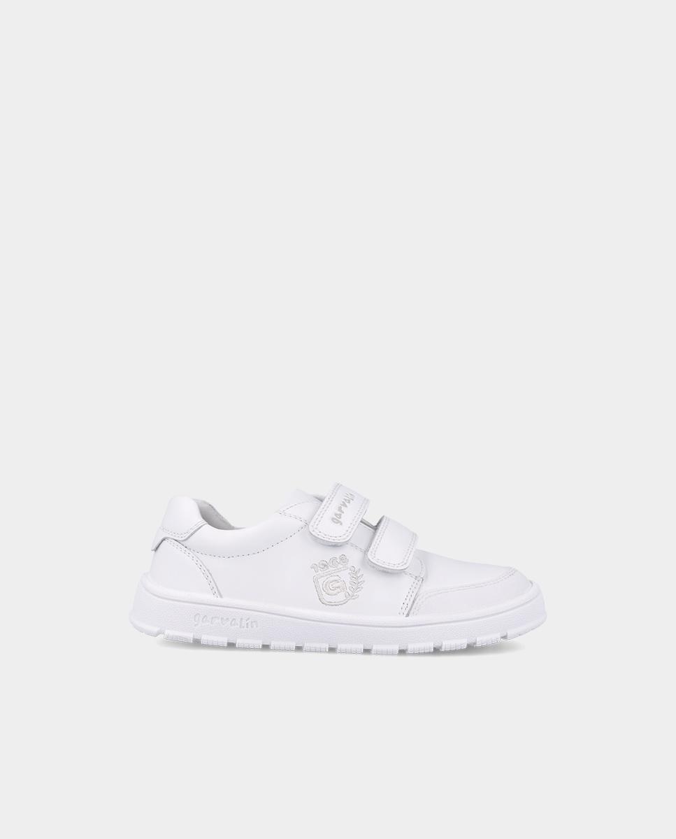 Sapatilhas de Pele Infantil Realizadas com Materiais Respeitosos e Minimalistas Garvalín Branco-1
