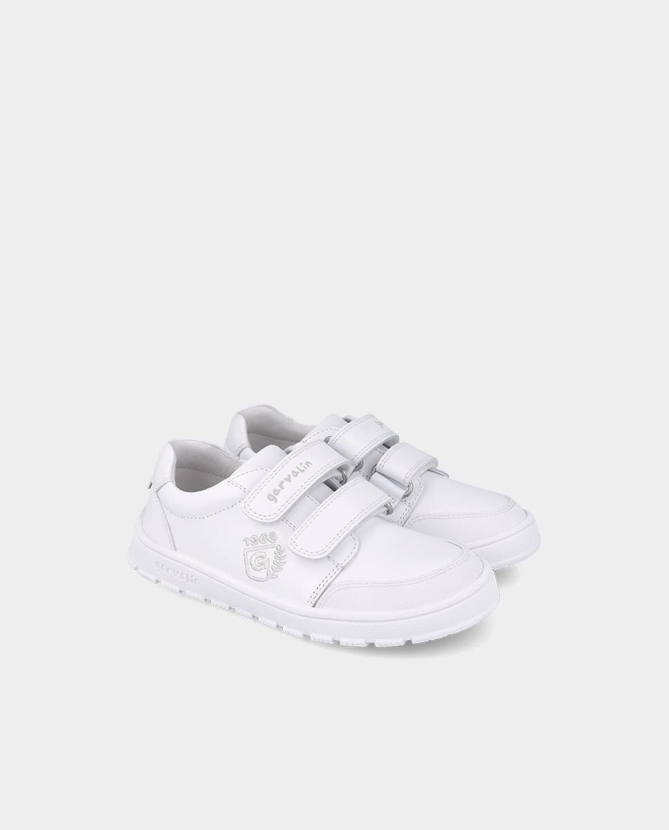 Sapatilhas de Pele Infantil Realizadas com Materiais Respeitosos e Minimalistas Garvalín Branco-2