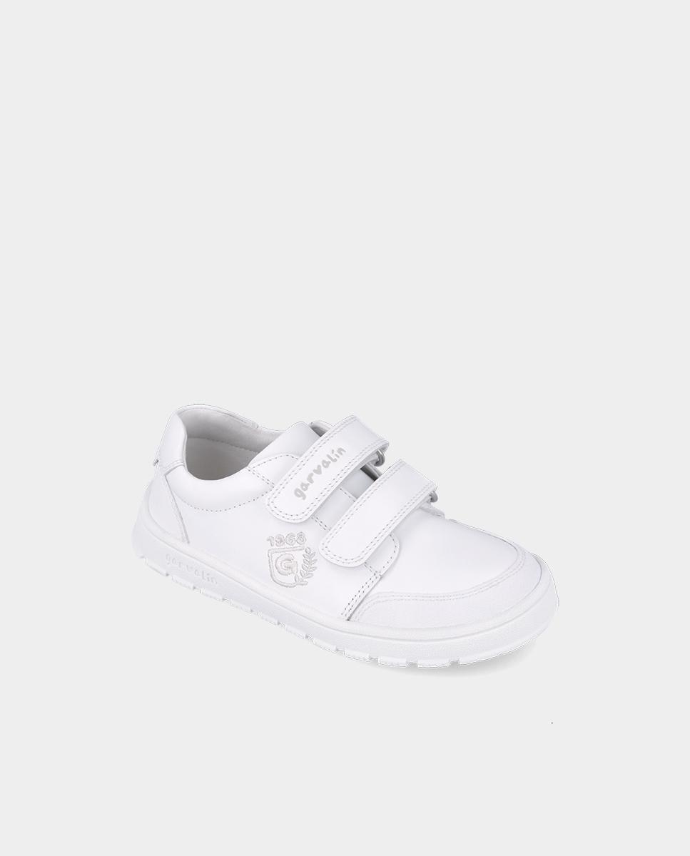 Sapatilhas de Pele Infantil Realizadas com Materiais Respeitosos e Minimalistas Garvalín Branco-4
