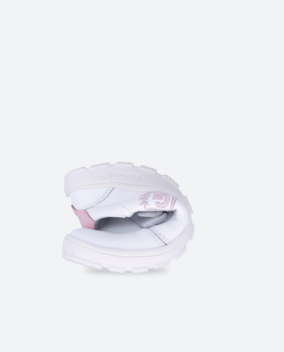 Sapatilhas de Luzes Infantil em Pele e Respeitosas com o Crescimento Natural Do Pé Garvalín Branco / Rosa-3