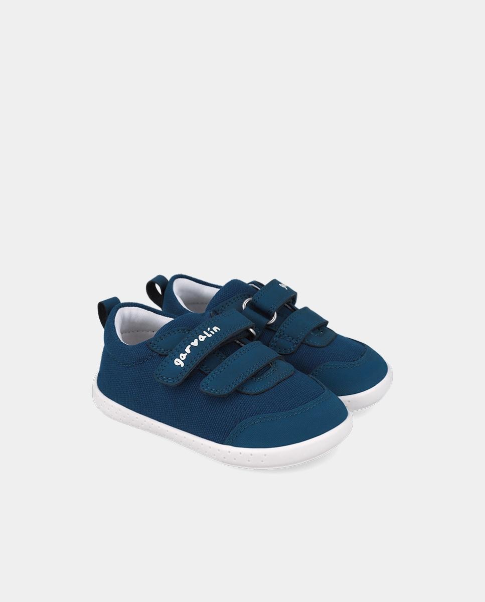 Sapatilhas de Lona Respeitosas com o Crescimento Do Pé Infantil com Velcro Garvalín Azul-marinho-2