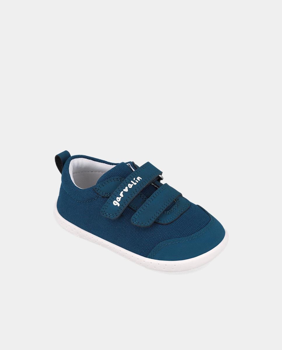 Sapatilhas de Lona Respeitosas com o Crescimento Do Pé Infantil com Velcro Garvalín Azul-marinho-4