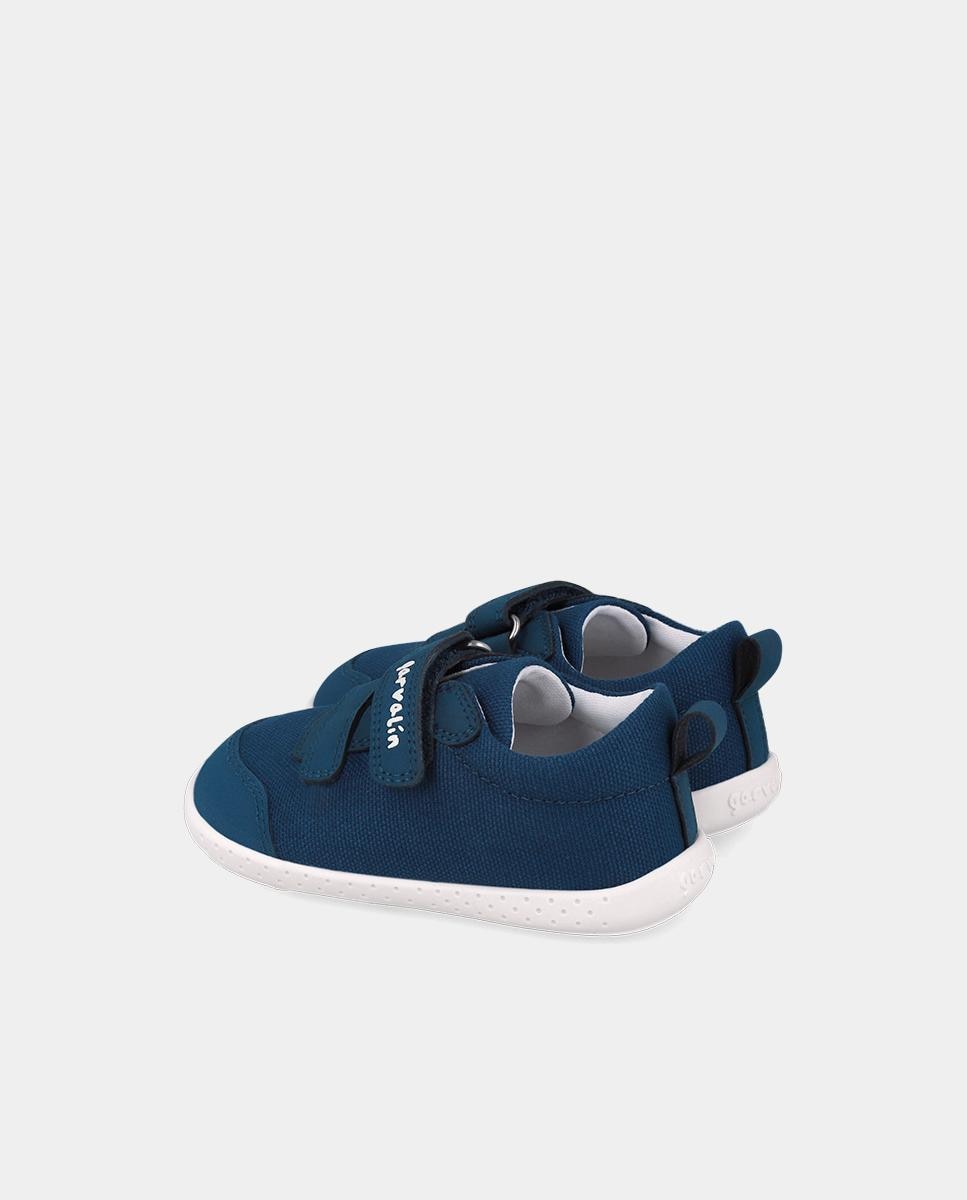 Sapatilhas de Lona Respeitosas com o Crescimento Do Pé Infantil com Velcro Garvalín Azul-marinho-5