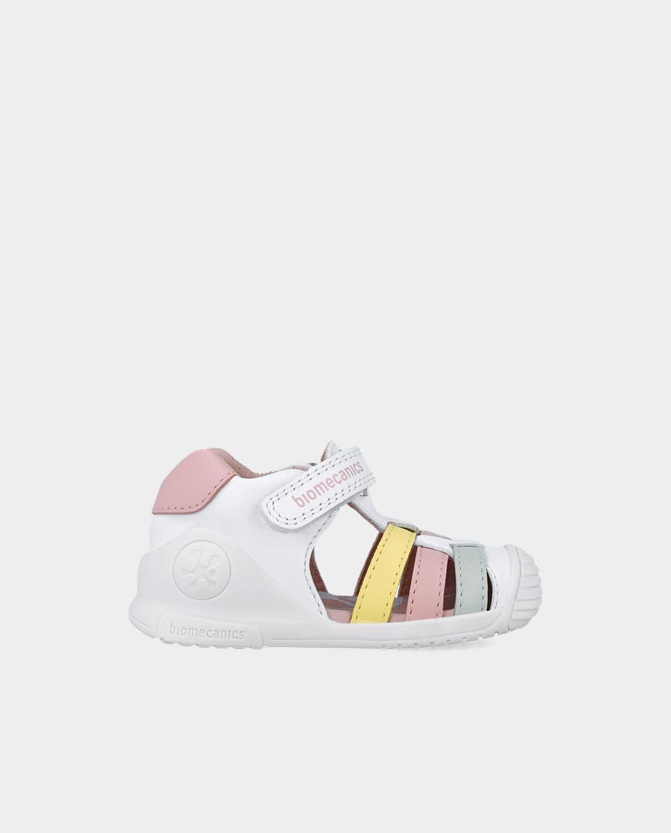 Sandálias Fechadas para Criança em Pele com Fecho de Velcro Biomecanics Multicolor-1