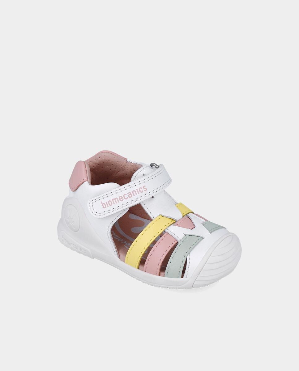 Sandálias Fechadas para Criança em Pele com Fecho de Velcro Biomecanics Multicolor-4