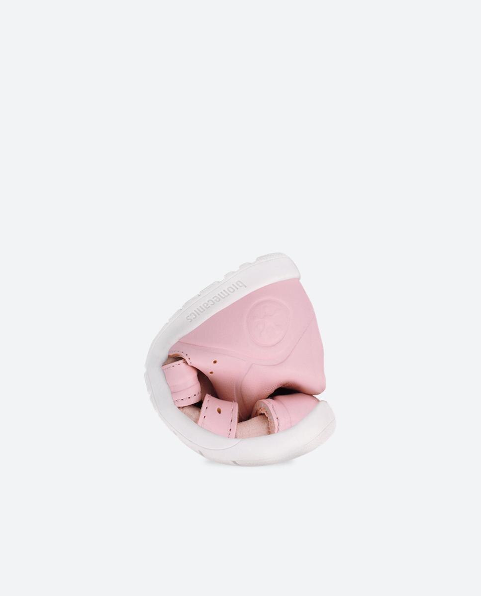 Sandálias Infantis Fechadas de Pele Fabricadas com Materiais Respeitosos e Minimalistas Biomecanics Rosa-3