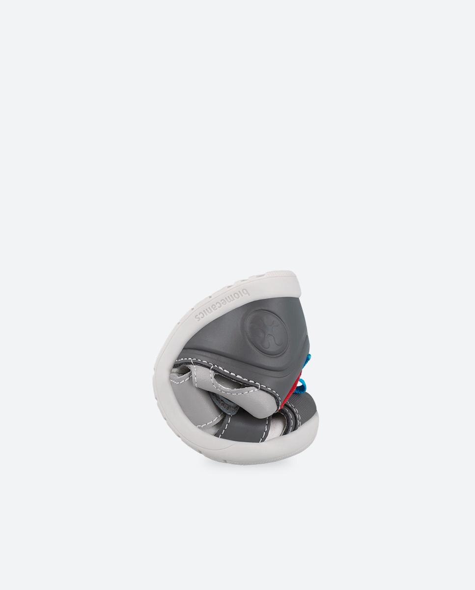 Sandálias Infantis Fechadas de Pele Fabricadas com Materiais Respeitosos e Minimalistas Biomecanics Azul-3