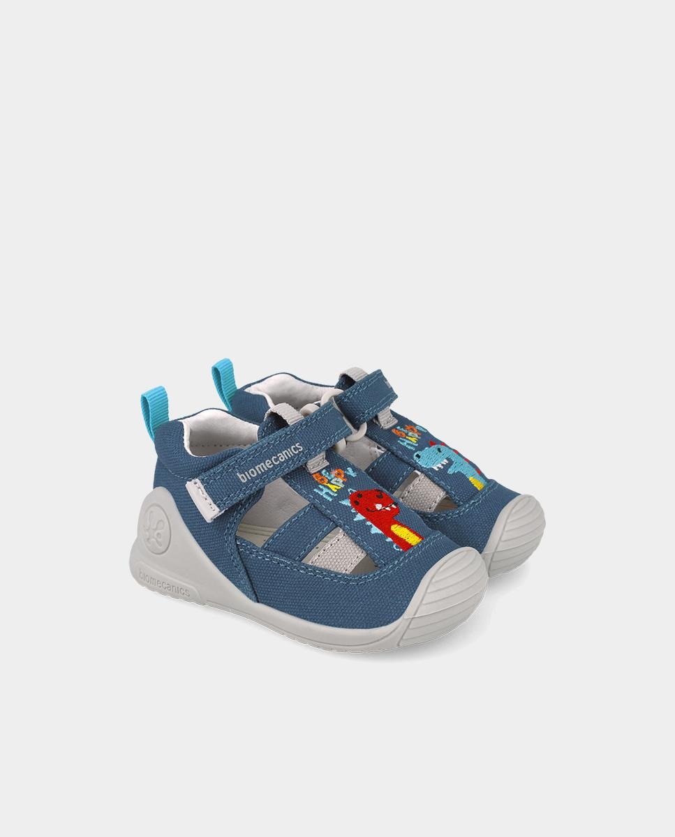 Sandálias Fechadas para Criança em Azul com Fecho de Velcro Biomecanics Azul-2