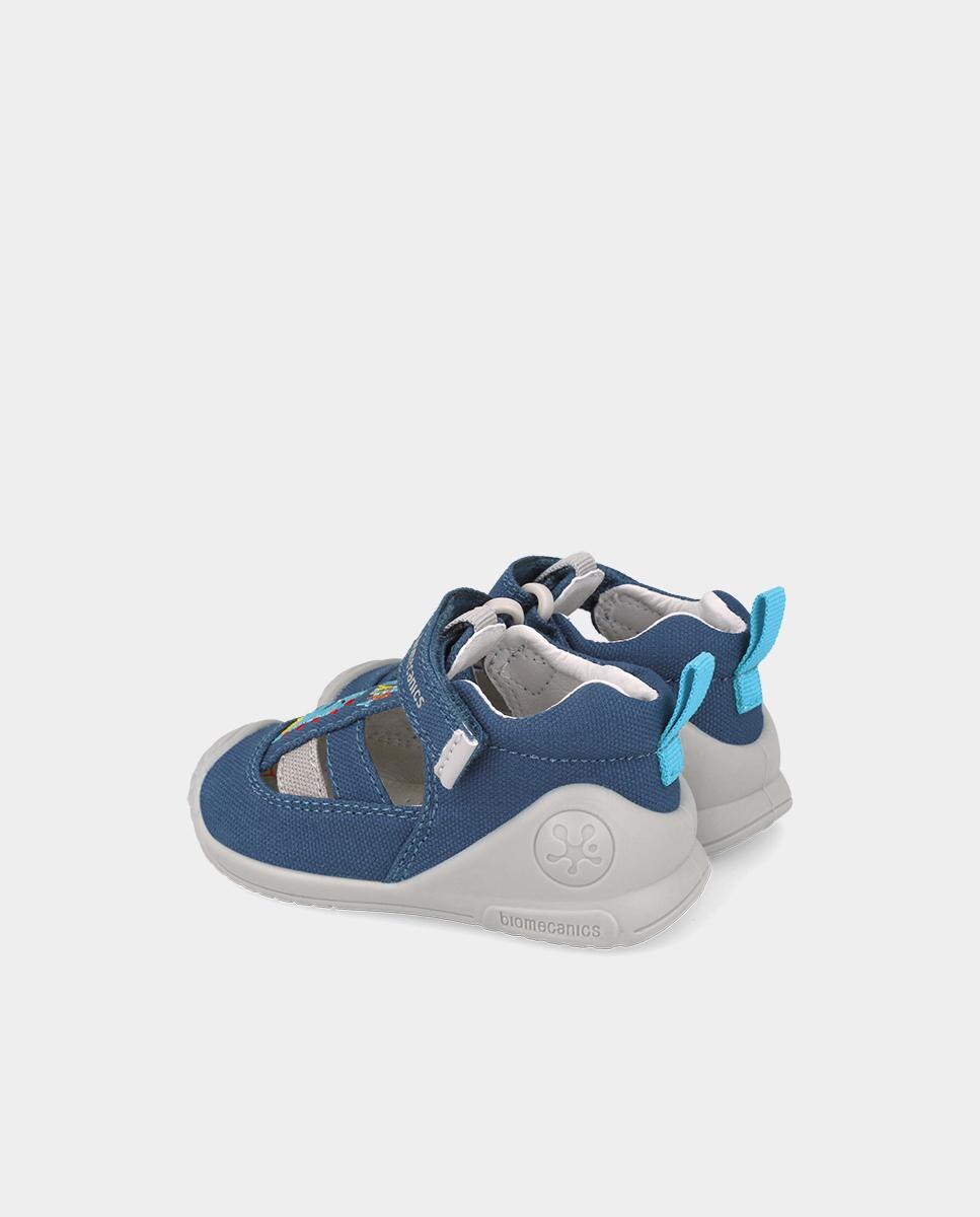 Sandálias Fechadas para Criança em Azul com Fecho de Velcro Biomecanics Azul-3