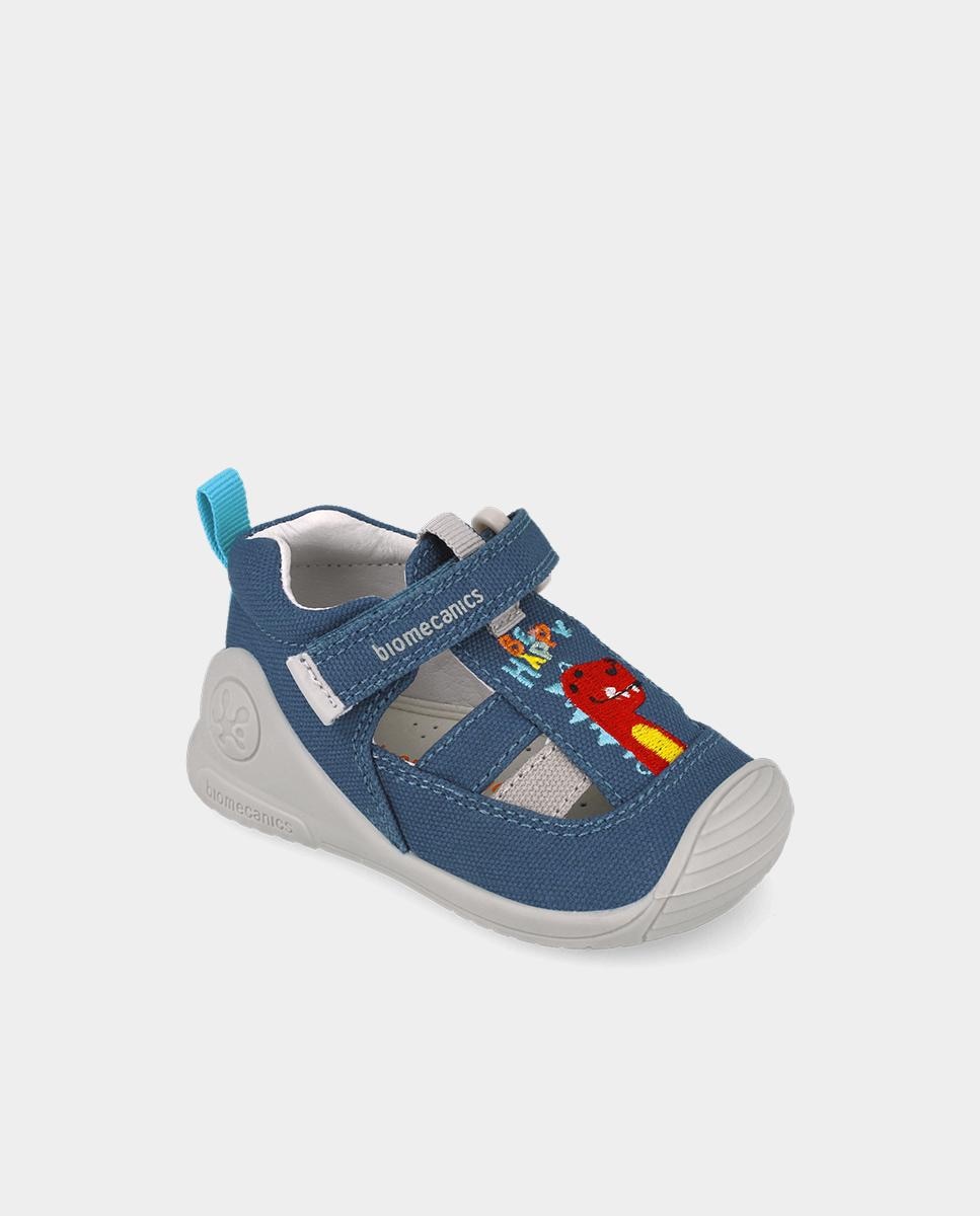Sandálias Fechadas para Criança em Azul com Fecho de Velcro Biomecanics Azul-4