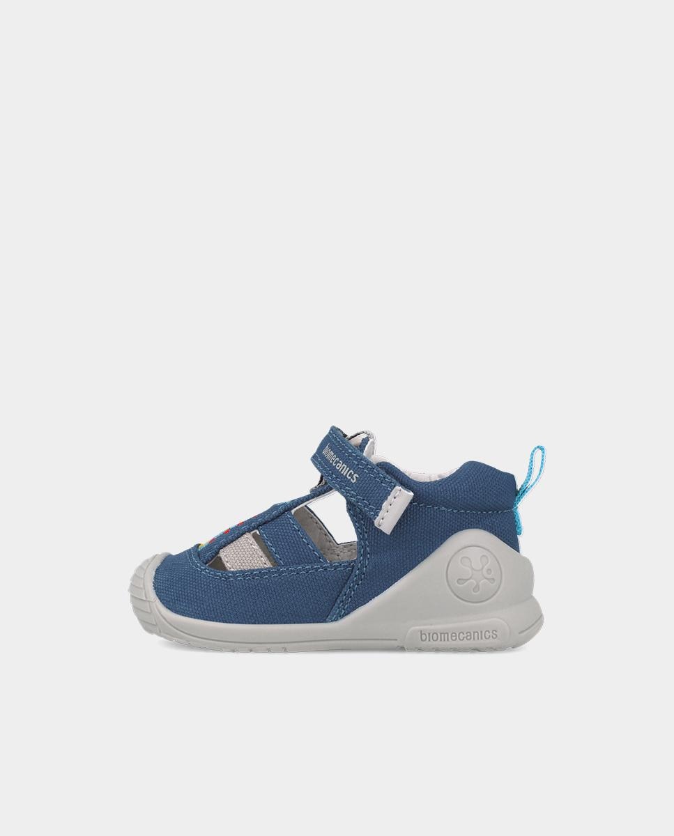 Sandálias Fechadas para Criança em Azul com Fecho de Velcro Biomecanics Azul-5