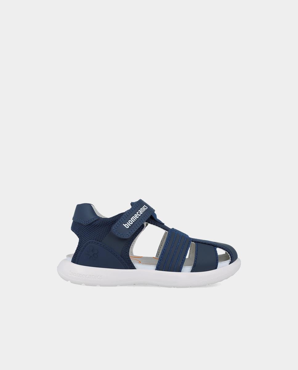 Sandálias Fechadas de Pele para Criança em Azul-Marinho Biomecanics Azul-1