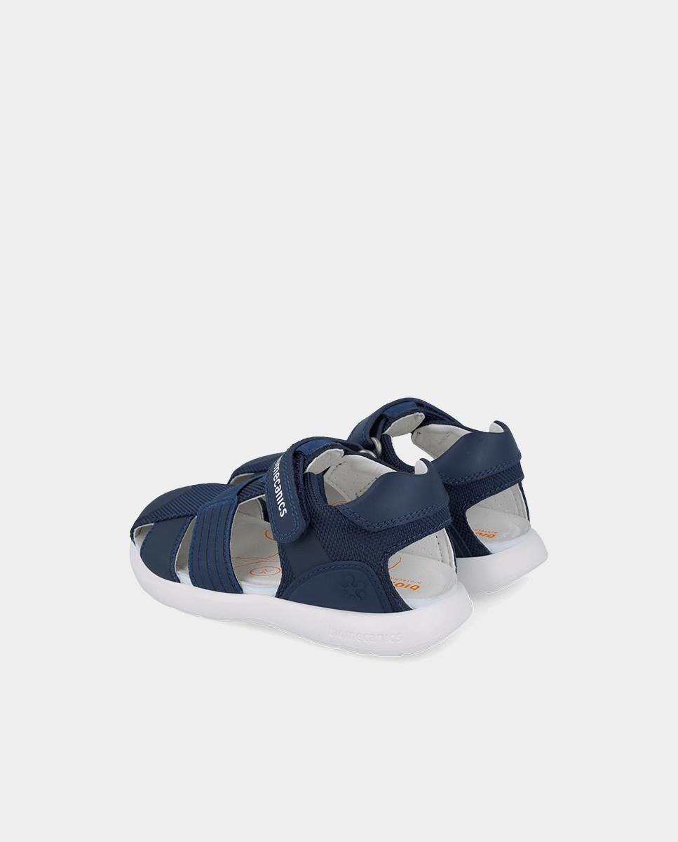 Sandálias Fechadas de Pele para Criança em Azul-Marinho Biomecanics Azul-3
