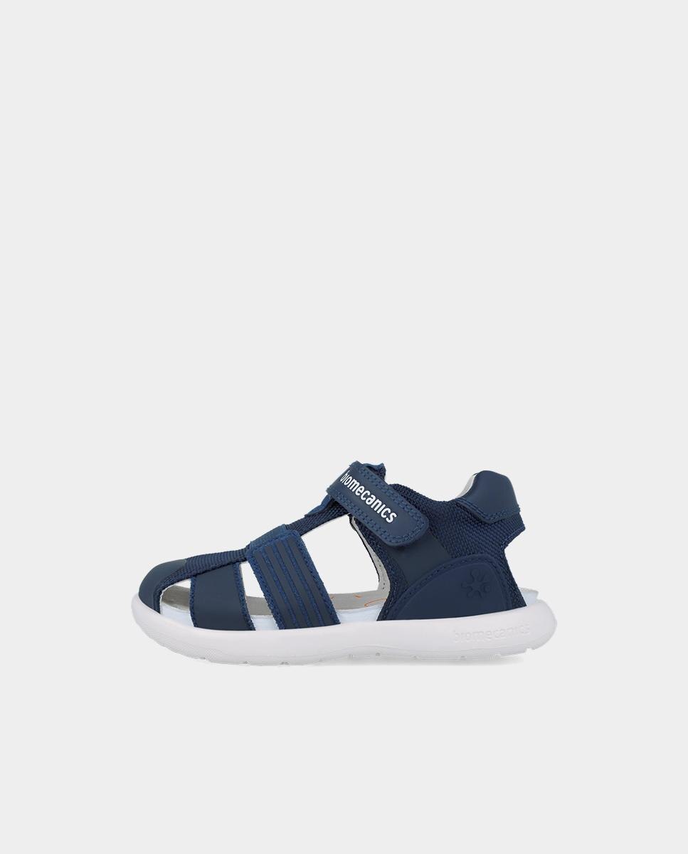 Sandálias Fechadas de Pele para Criança em Azul-Marinho Biomecanics Azul-5