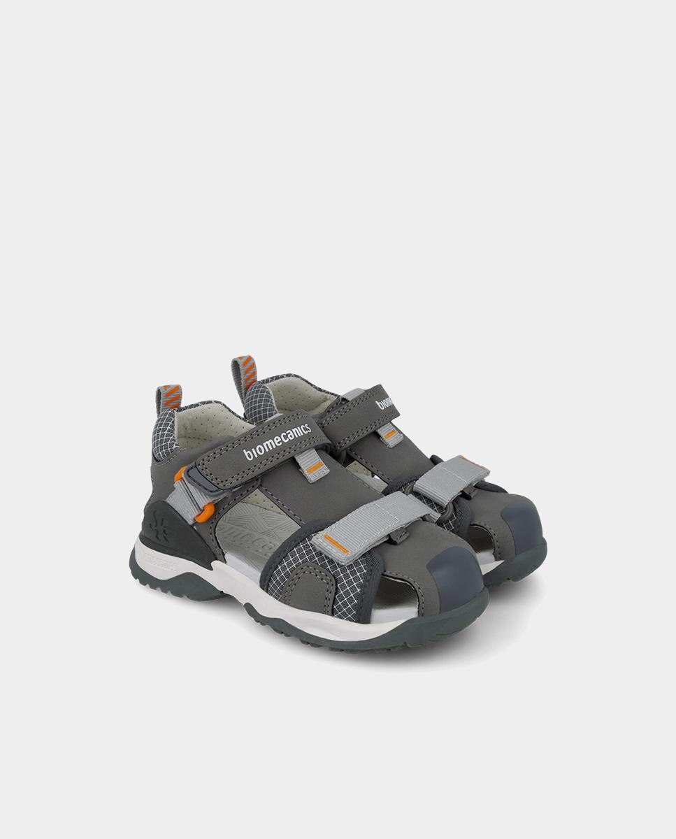 Sandálias Fechadas Estilo Trekking Cinzento para Criança Biomecanics Cinzento-2