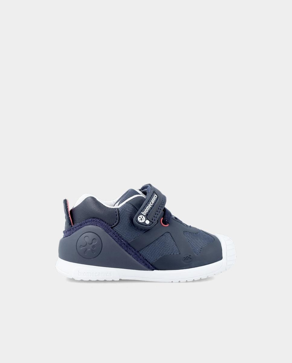 Sapatilhas Desportivas para Bebés com Sola Branca e Fecho de Atacadores e Velcro Biomecanics Azul-marinho-1