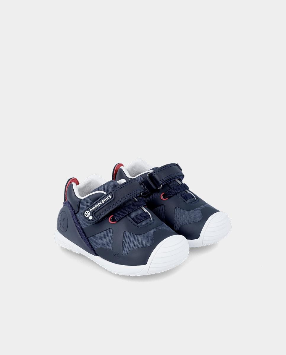 Sapatilhas Desportivas para Bebés com Sola Branca e Fecho de Atacadores e Velcro Biomecanics Azul-marinho-2