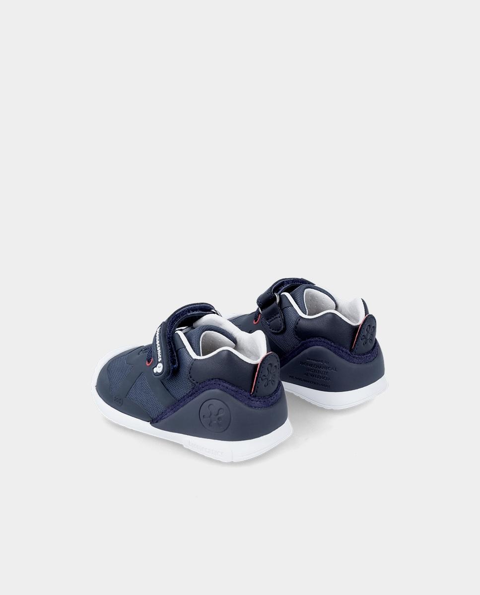 Sapatilhas Desportivas para Bebés com Sola Branca e Fecho de Atacadores e Velcro Biomecanics Azul-marinho-3