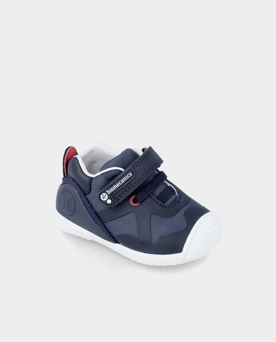 Sapatilhas Desportivas para Bebés com Sola Branca e Fecho de Atacadores e Velcro Biomecanics Azul-marinho-4