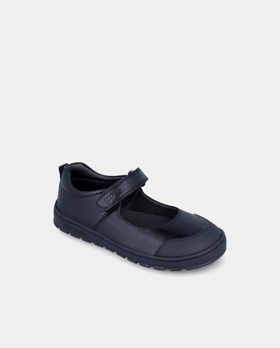 Sapatos de Presilha Infantil Colegiais de Pele e Respeitosos com o Crescimento Natural Do Pé Garvalín Preto-4