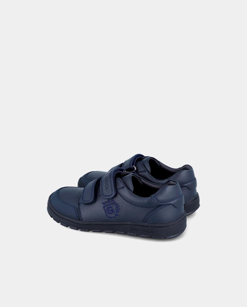 Bluchers Infantil Colegiais de Pele Respeitosos com o Crescimento Natural Do Pé Azul-marinho-5