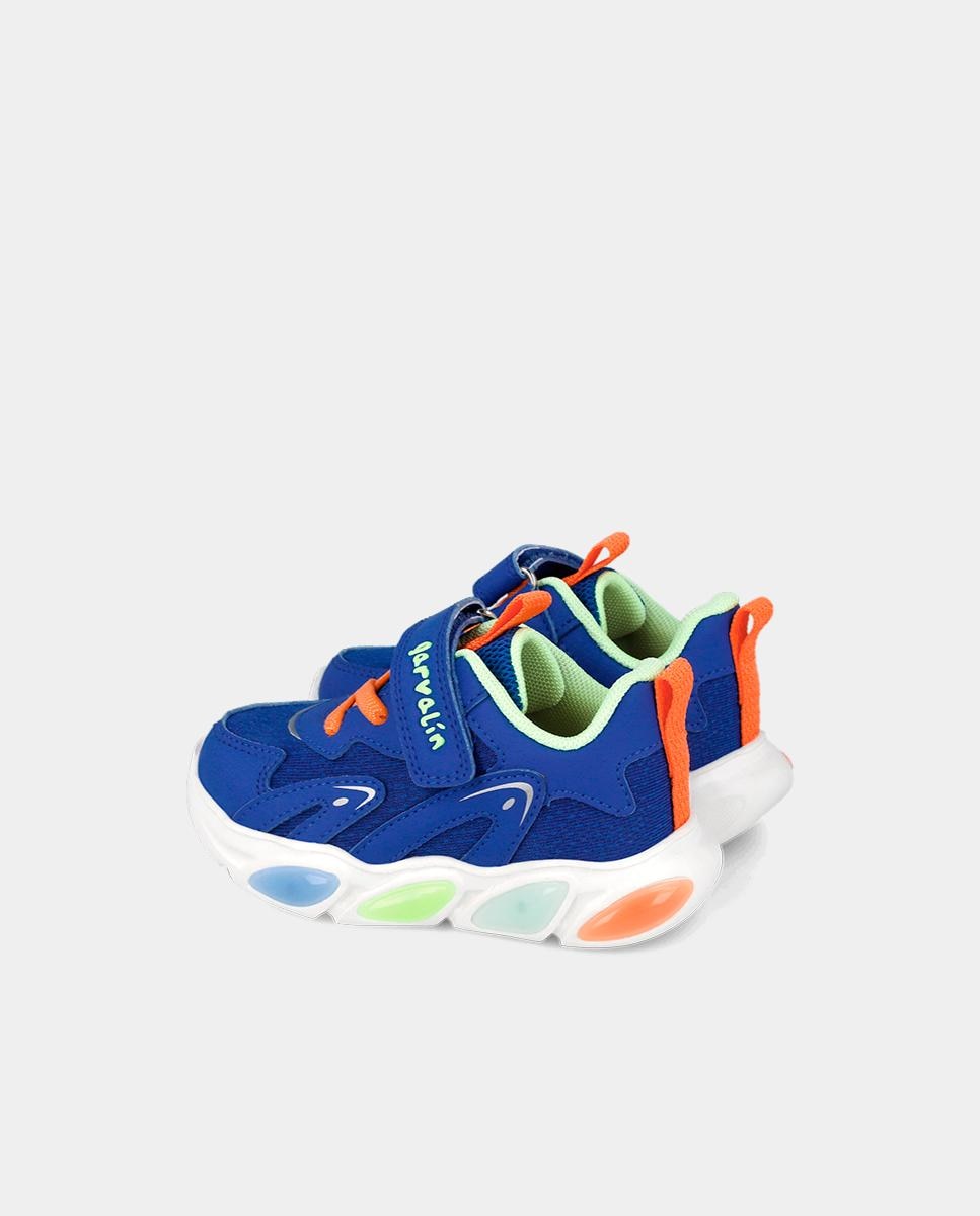 Sapatilhas Desportivas Infantil com Luzes e Atacadores-velcro Garvalín Azul-3