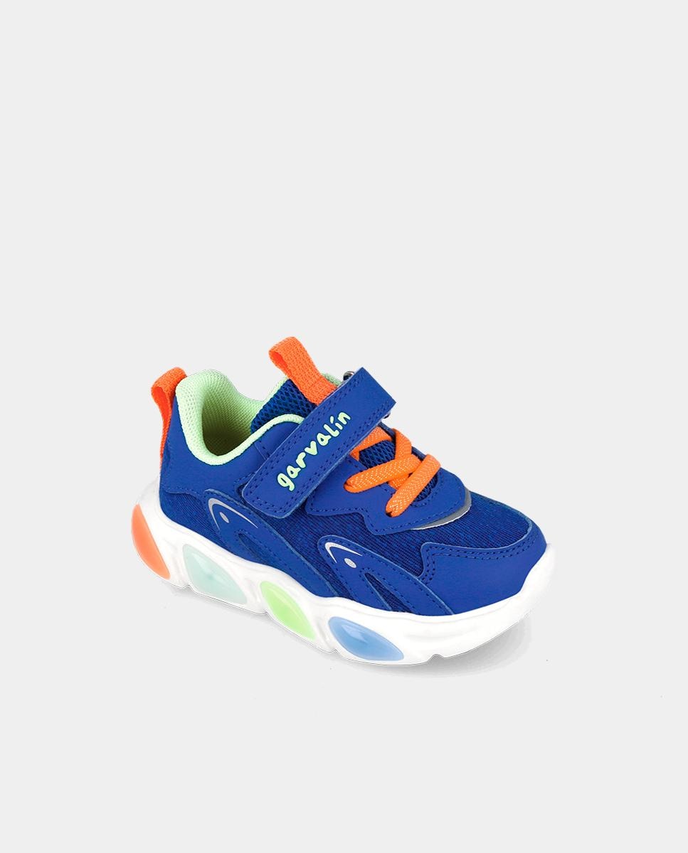 Sapatilhas Desportivas Infantil com Luzes e Atacadores-velcro Garvalín Azul-4