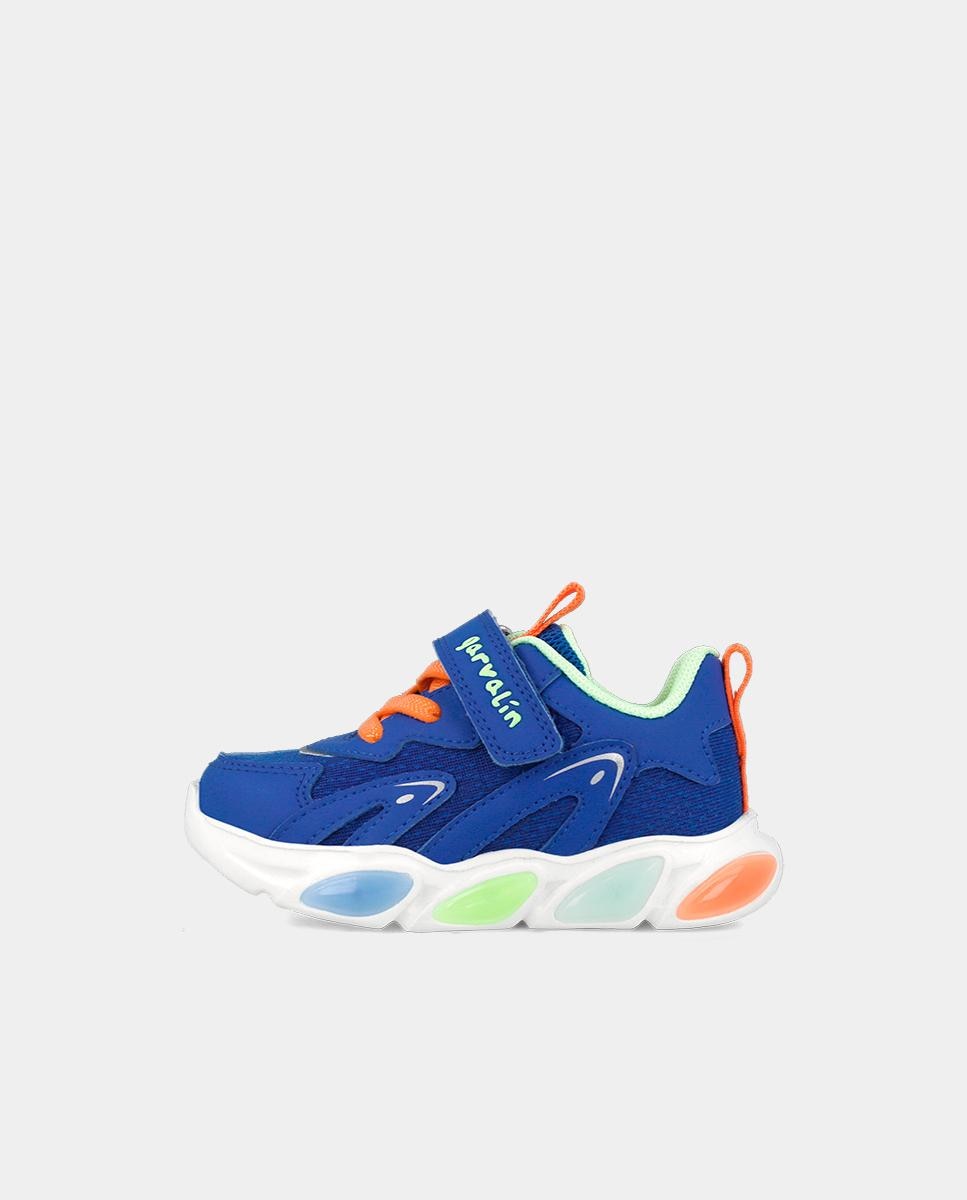 Sapatilhas Desportivas Infantil com Luzes e Atacadores-velcro Garvalín Azul-5