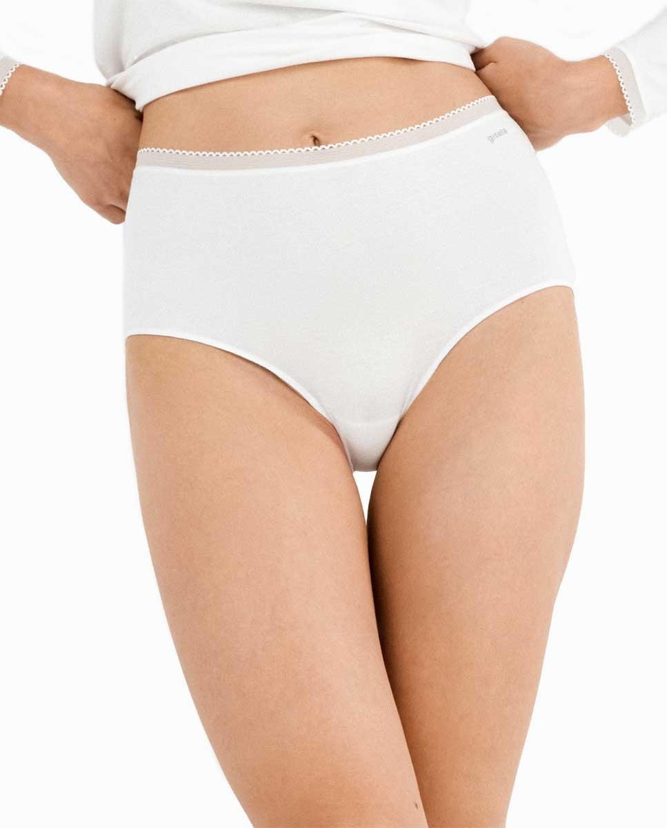 Cueca Básica Alta com Elásticos Extraplanos Branca-1