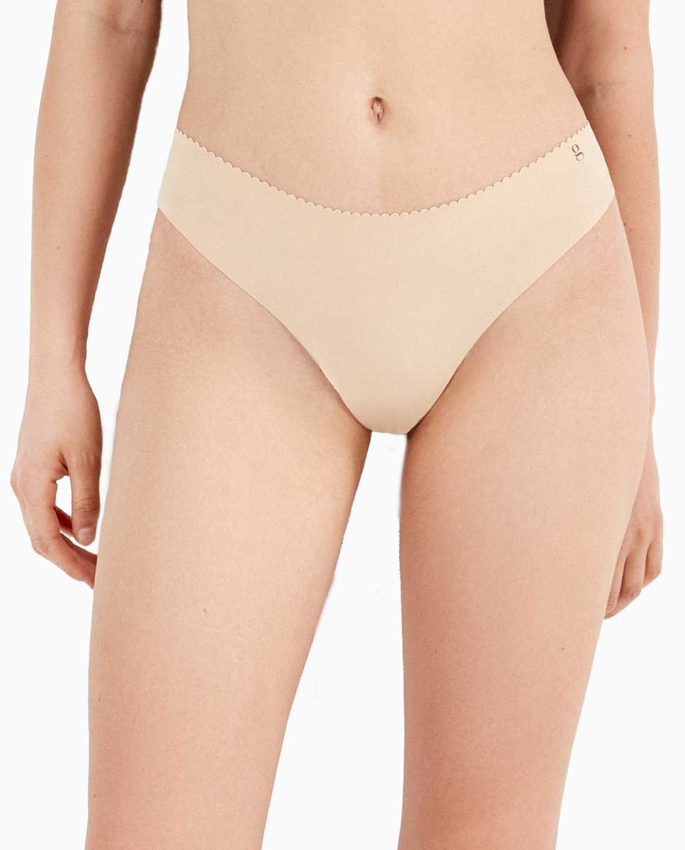 Cueca Brasileira Invisível com Corte a Laser Nude-1