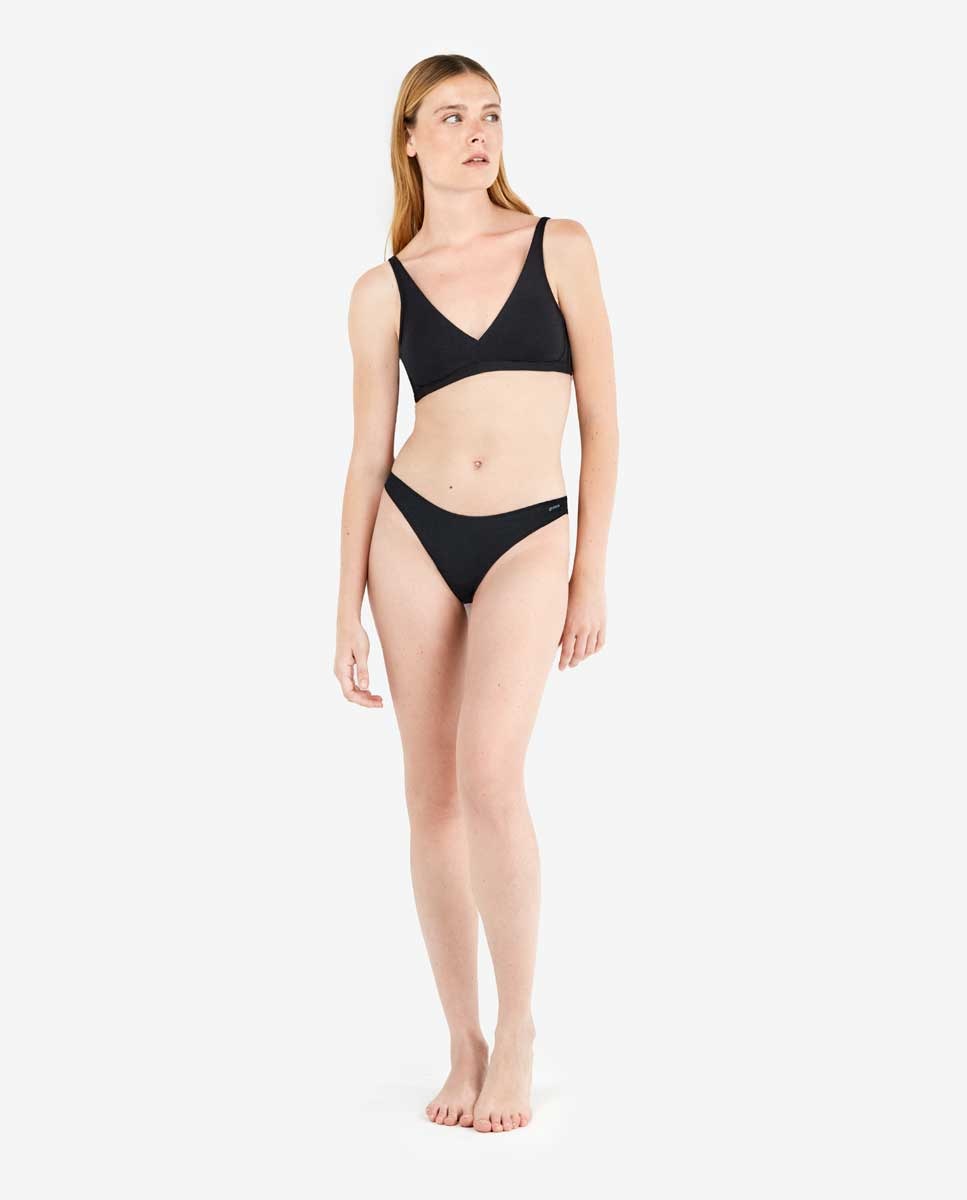 Cueca Clássica em Tecido Eko de Algodão Orgânico Cinzento / Preto-4