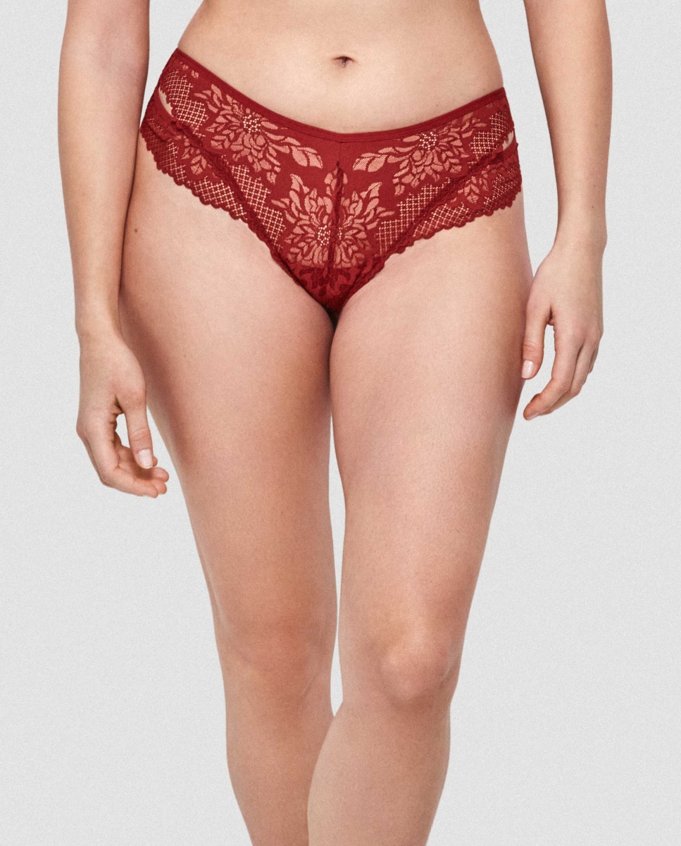 Cueca Brasileira de Renda Grená-1