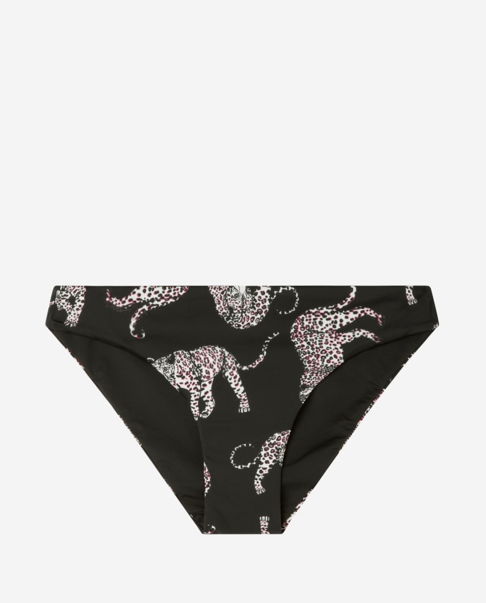 Cueca de Biquíni Reversível em Tecido Estampado Jaguar Multicolor-5