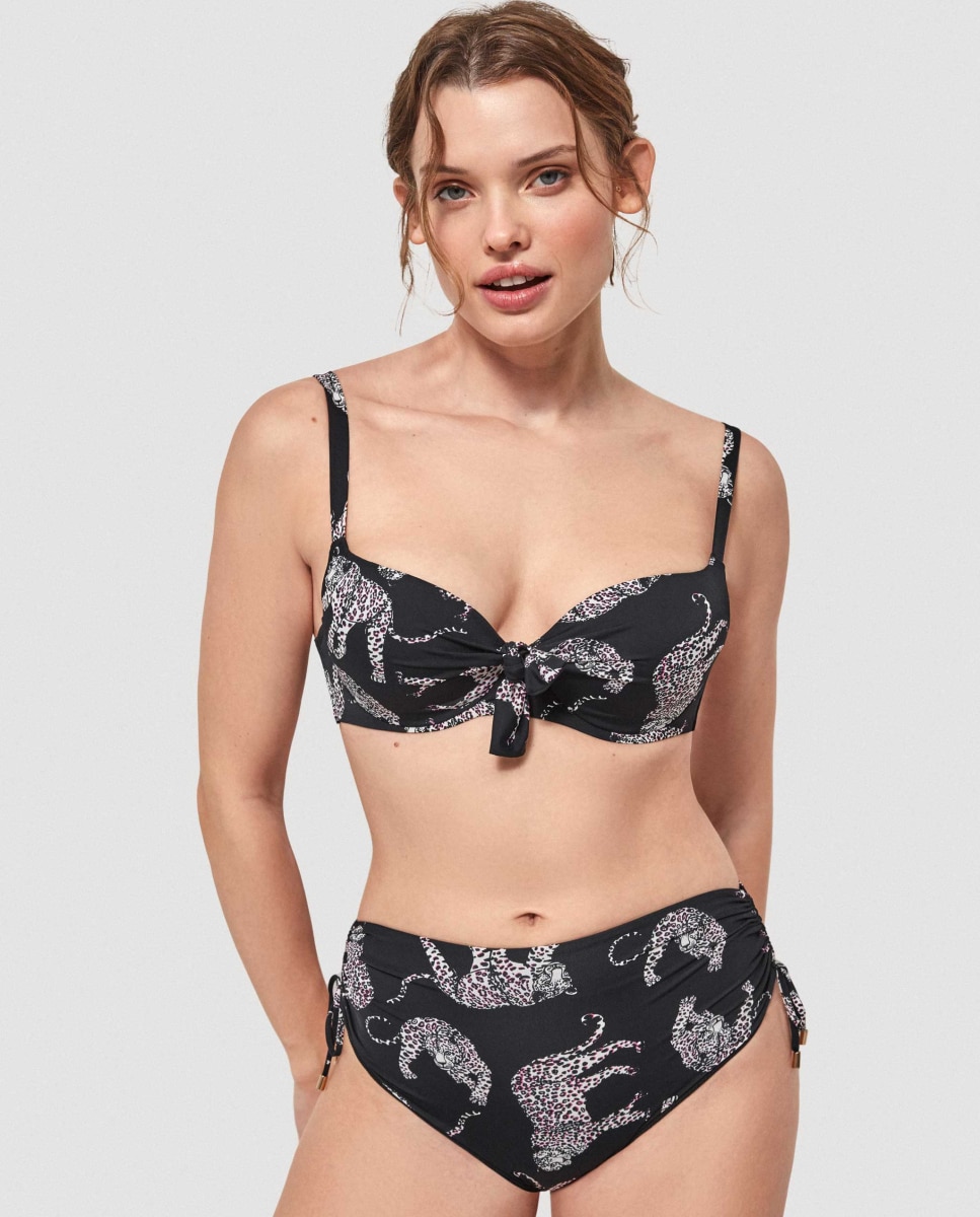 Cueca de Biquíni Reversível Alta Multicolor-3