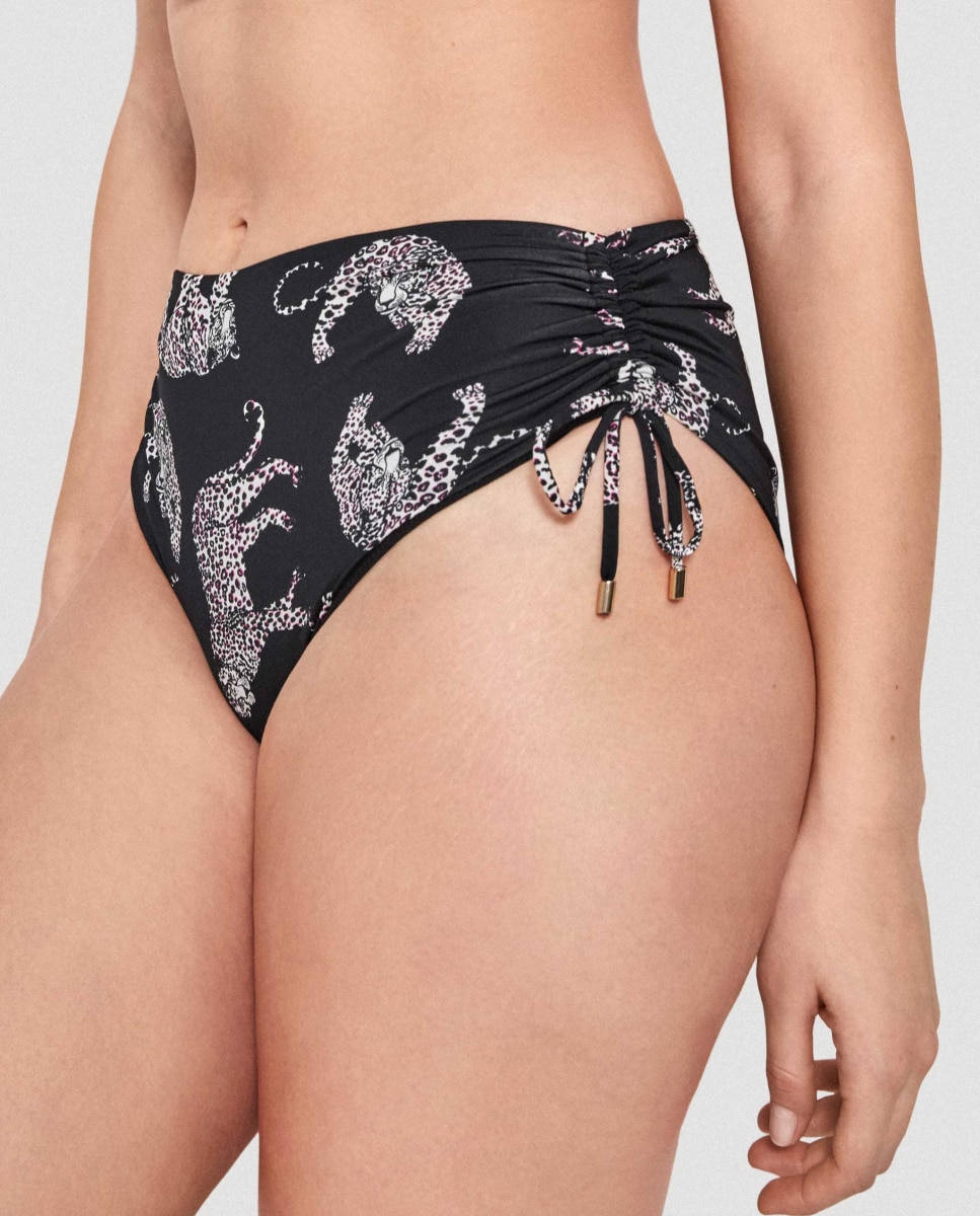 Cueca de Biquíni Reversível Alta Multicolor-4