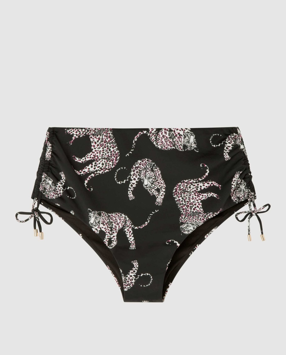 Cueca de Biquíni Reversível Alta Multicolor-5