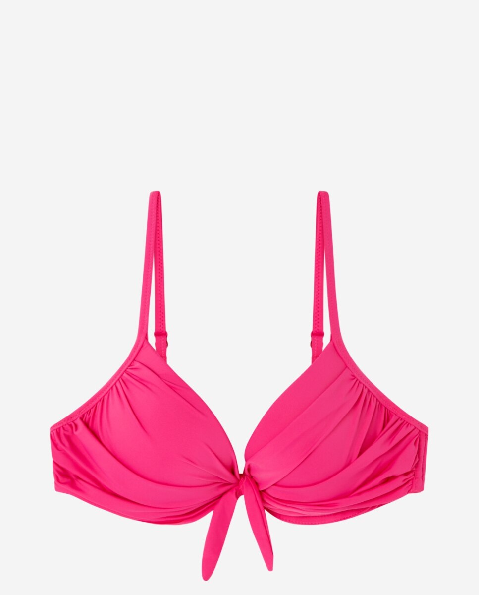 Top de Biquíni Push Up Liso Fúcsia-5