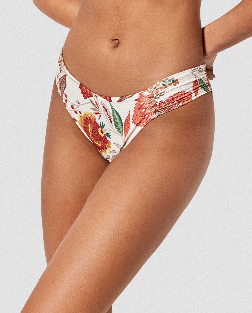 Cueca de Biquíni em Tecido Estampado Multicolor-2