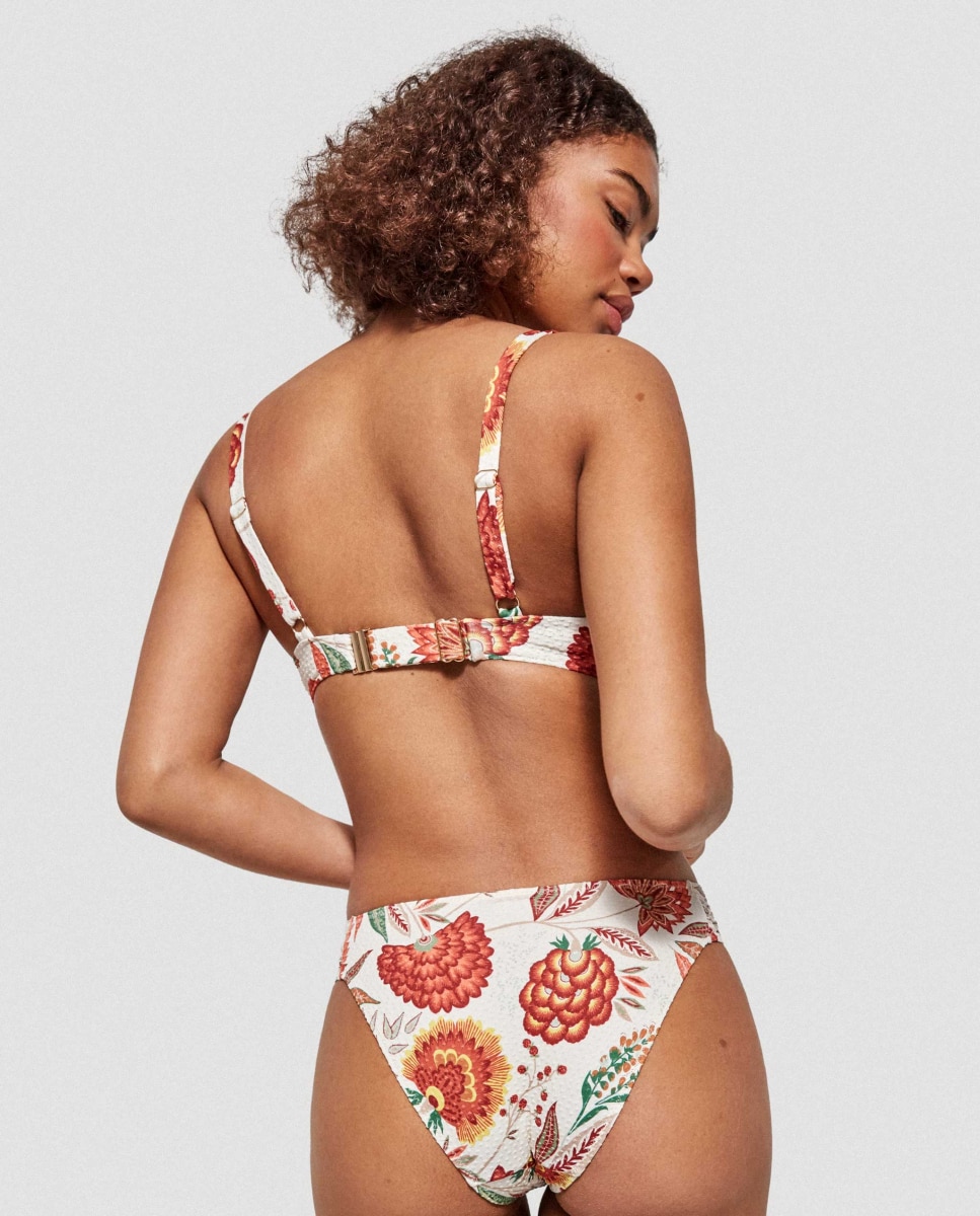 Cueca de Biquíni em Tecido Estampado Multicolor-3