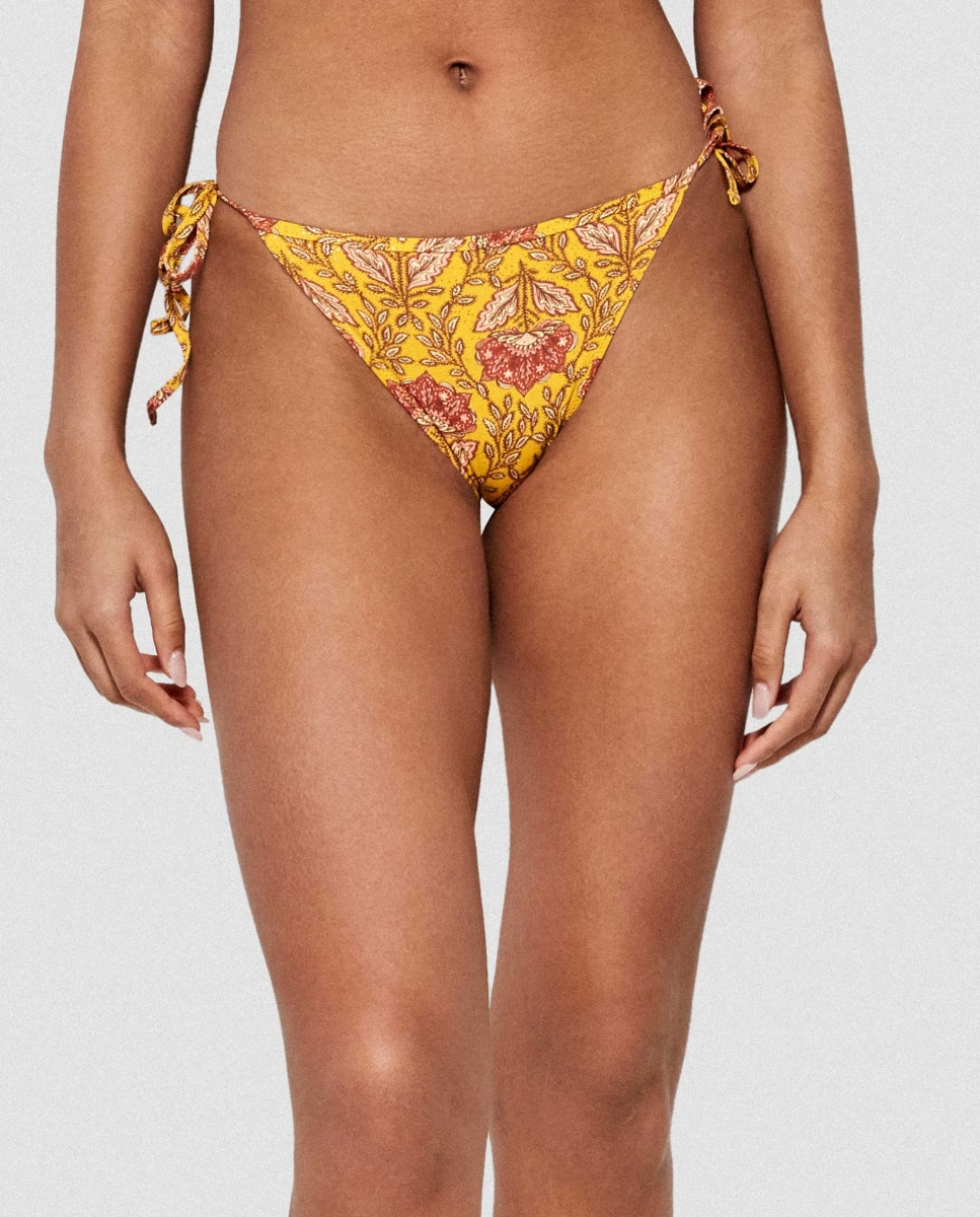 Cueca de Biquíni Ajustável nas Laterais Amarelo-1