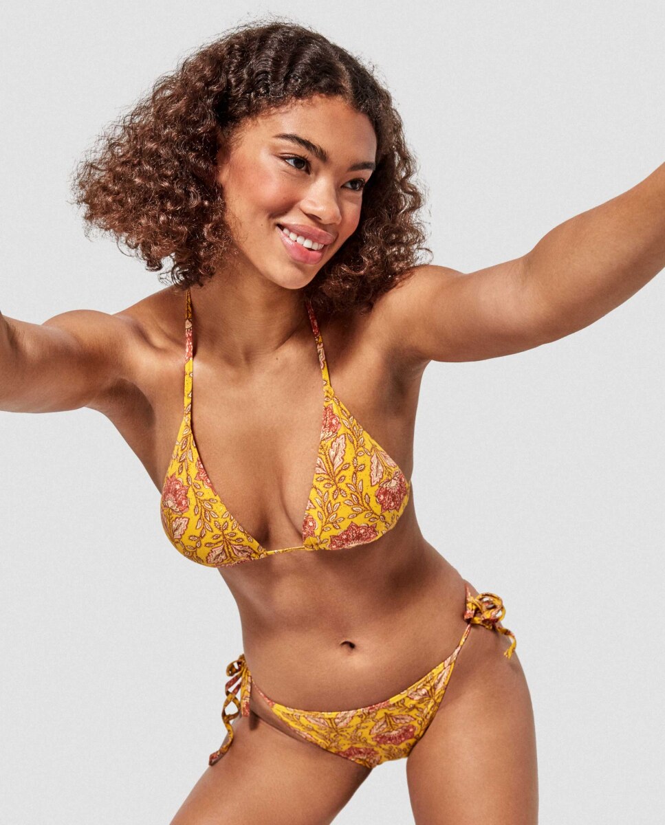 Cueca de Biquíni Ajustável nas Laterais Amarelo-3