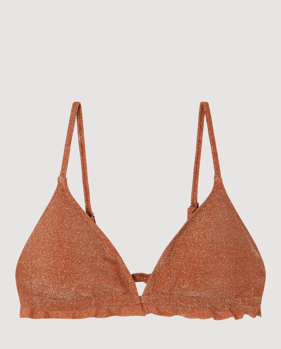 Top de Biquíni Triangular sem Aro Laranja-forte-5