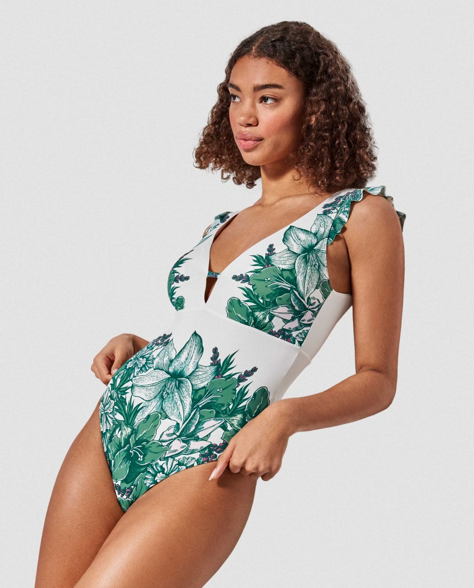 Fato de Banho Estampado sem Aro Multicolor-4