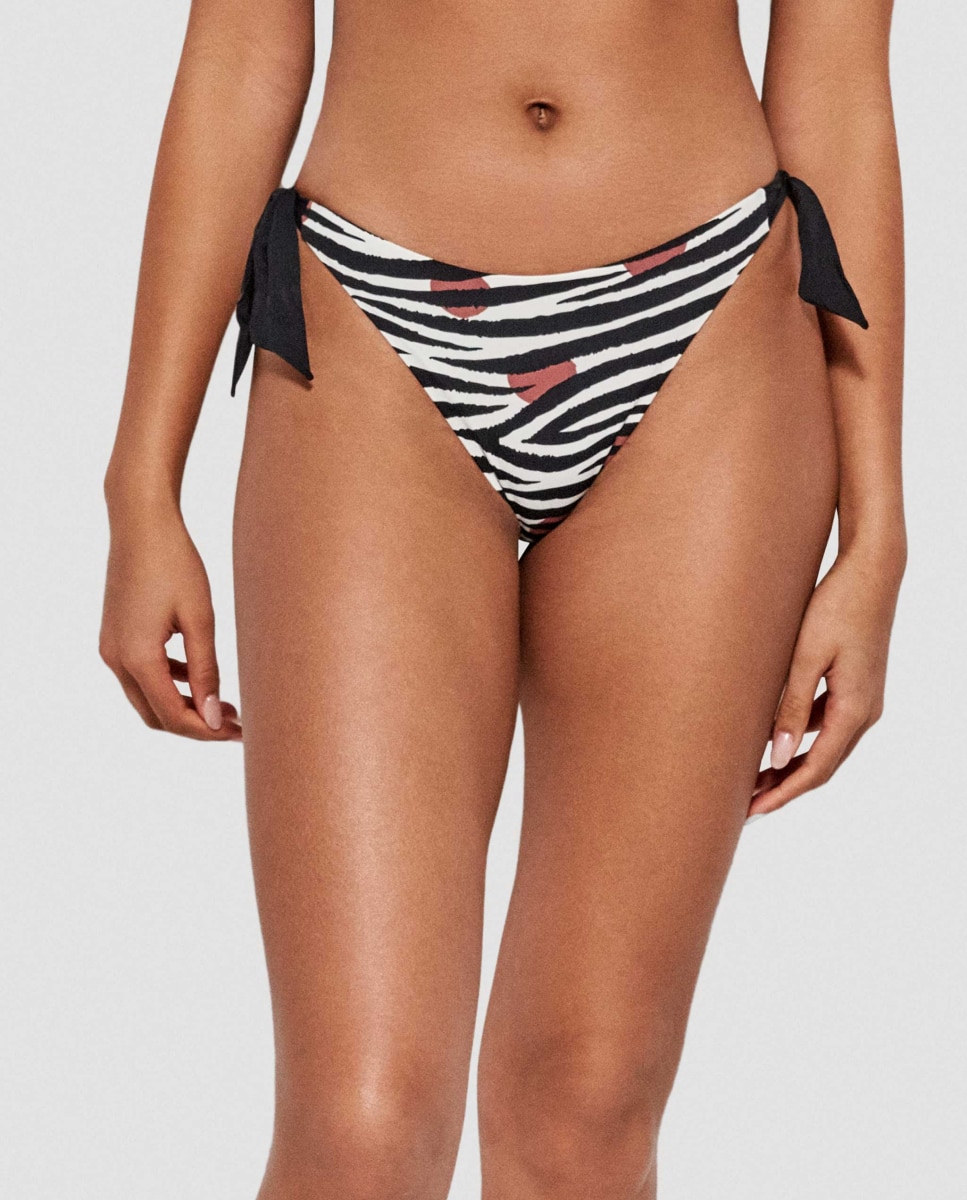 Cueca de Biquíni Reversível com Estampado Savannah Multicolor-1