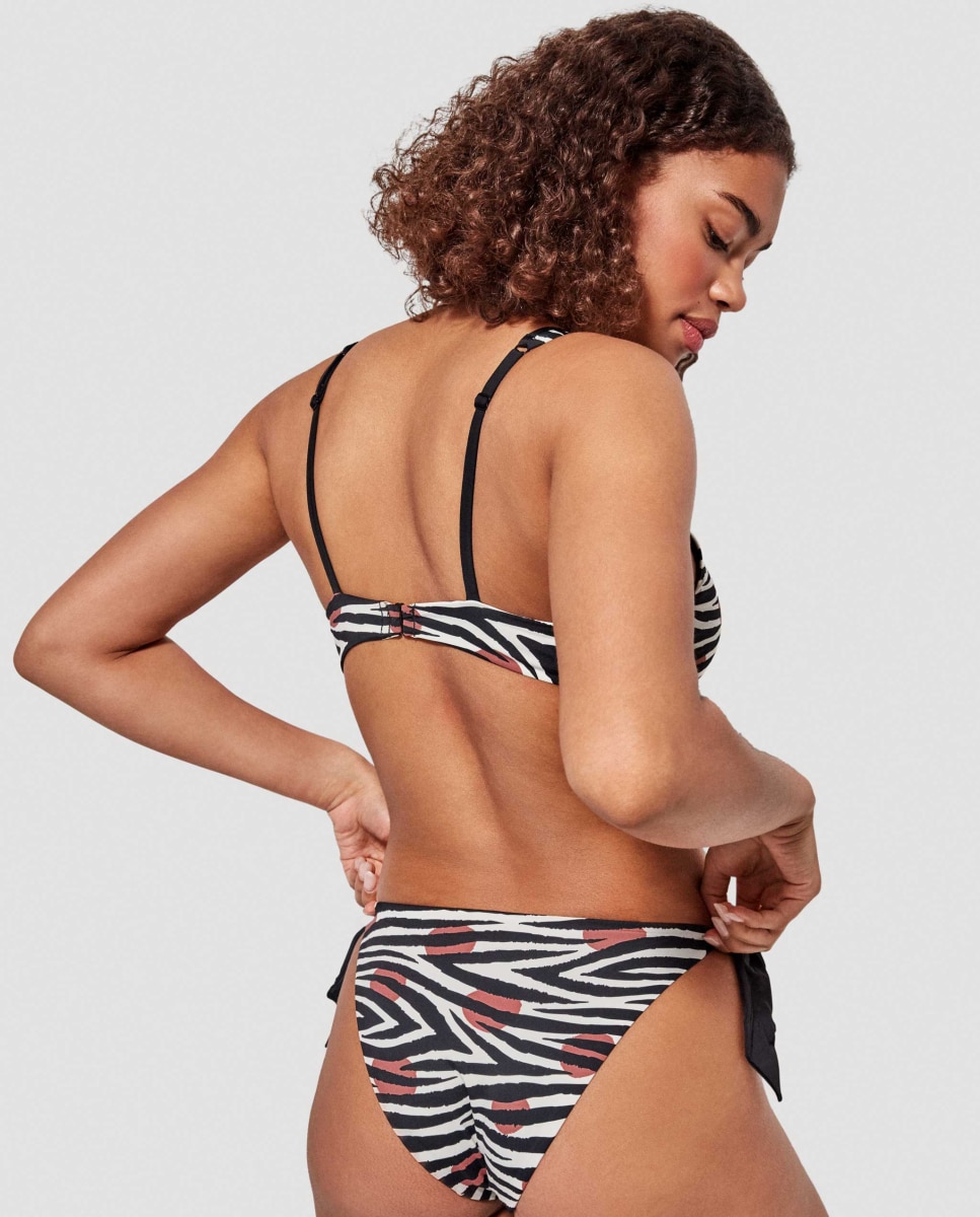 Cueca de Biquíni Reversível com Estampado Savannah Multicolor-3