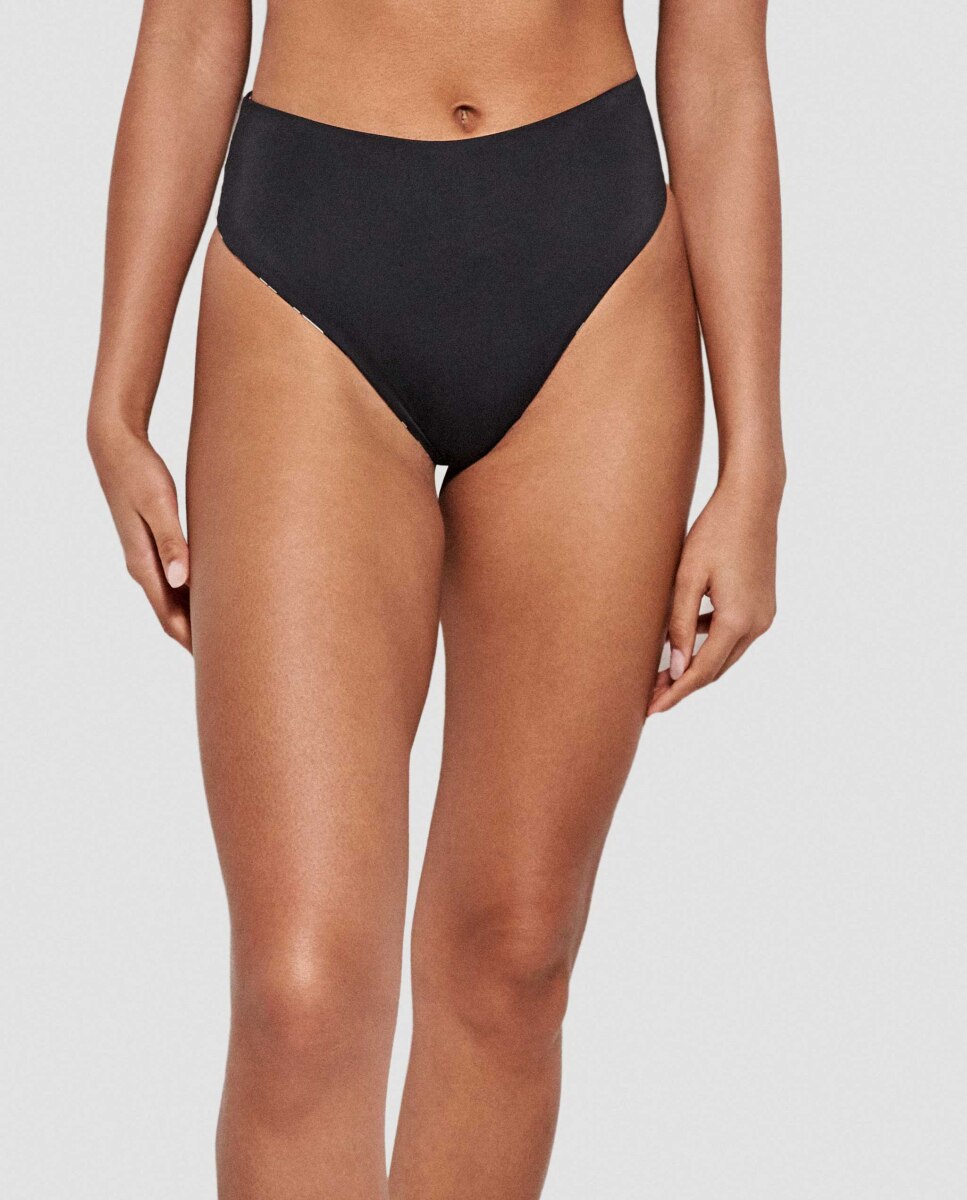 Cueca de Biquíni Brasileira Alta e Reversível Multicolor-2