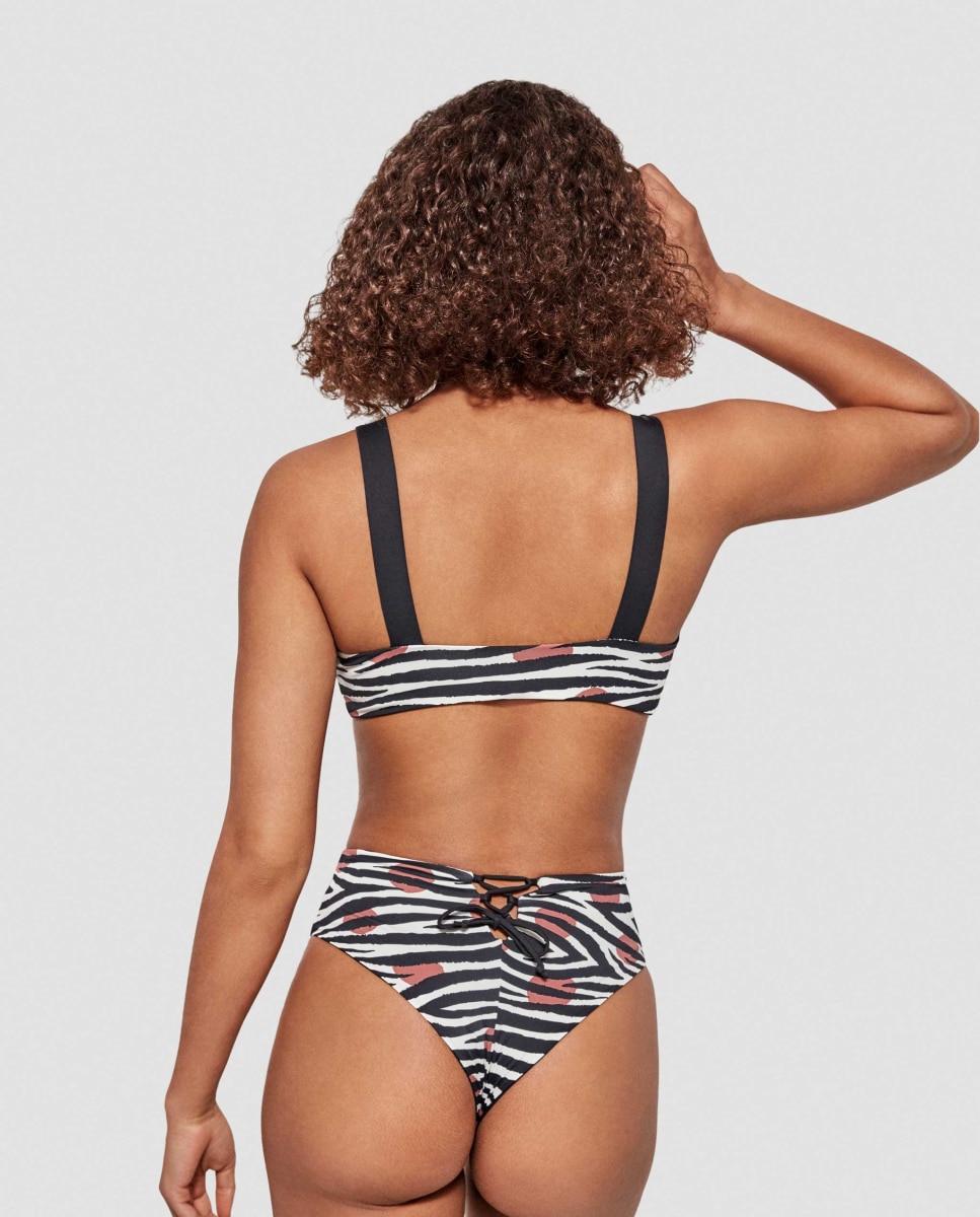 Cueca de Biquíni Brasileira Alta e Reversível Multicolor-3