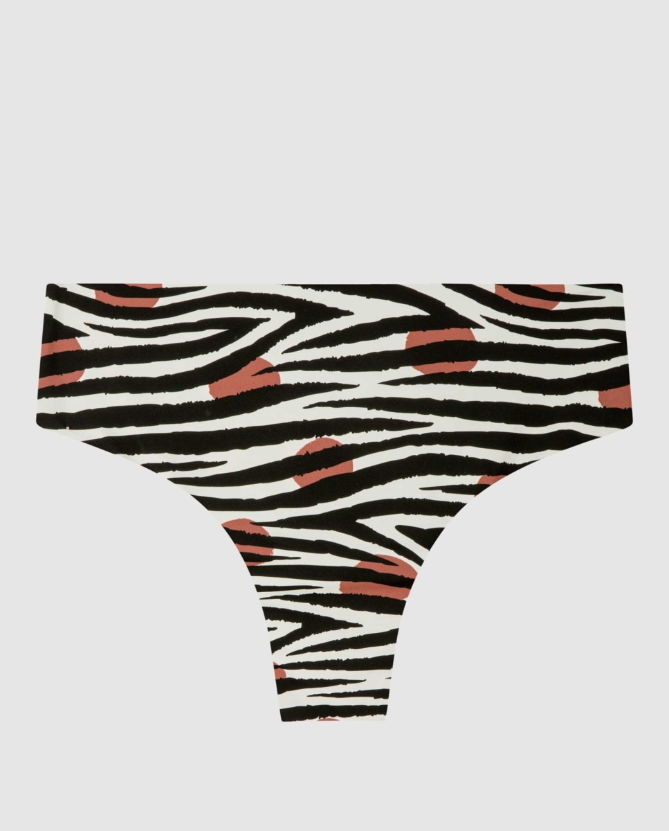 Cueca de Biquíni Brasileira Alta e Reversível Multicolor-5