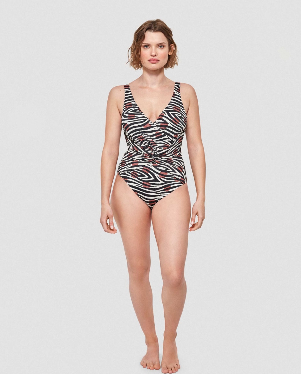 Fato de Banho Shapewear sem Aro Estampado Savannah Multicolor-1