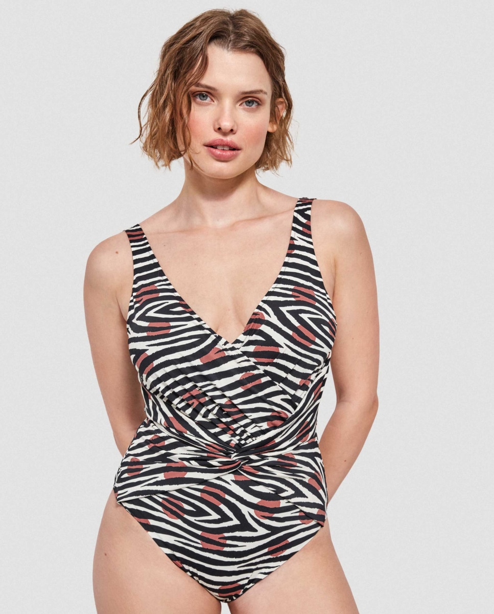 Fato de Banho Shapewear sem Aro Estampado Savannah Multicolor-2
